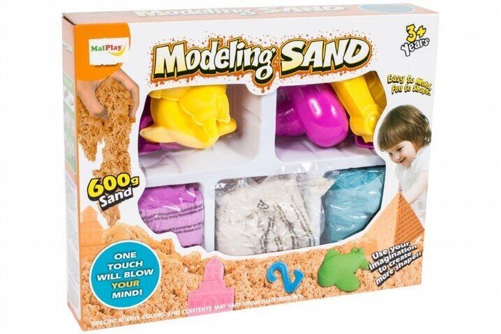 Kinētiskās modelēšanas smiltis 600 g. ar formulām. cena un informācija | Rotaļlietas zīdaiņiem | 220.lv
