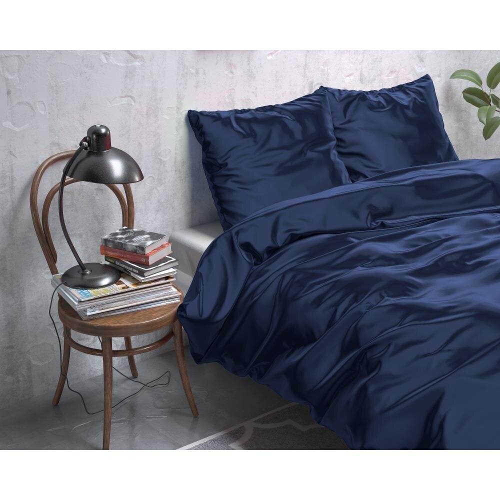Sleeptime zīda gultas veļas komplekts, tumši zils, zīda mikrošķiedra цена и информация | Gultas veļas komplekti | 220.lv