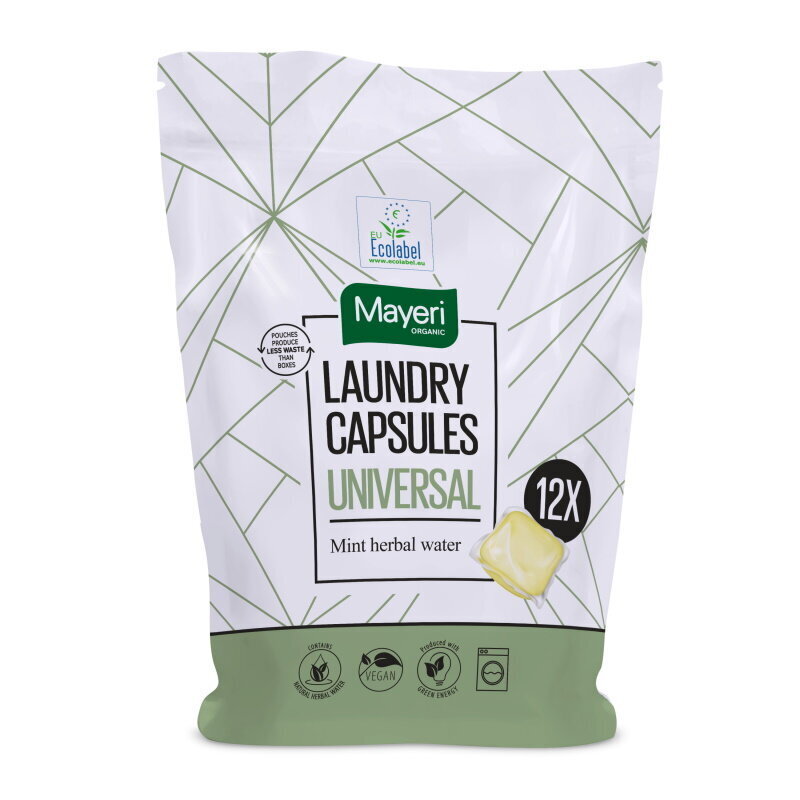 MAYERI Organic Universal veļas mazgāšanas kapsulas 12 gab цена и информация | Veļas mazgāšanas līdzekļi | 220.lv