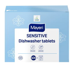 Mayeri Sensitive tabletes trauku mazgājamai mašīnai, 100 gab. cena un informācija | Trauku mazgāšanas līdzekļi | 220.lv