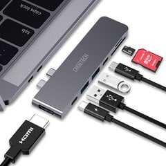 Многофункциональная док-станция Choetech HUB для Apple MacBook Pro USB Typ C 7in2 100W Thunderbolt 3, серый (HUB-M14) цена и информация | Адаптеры и USB разветвители | 220.lv