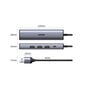 Ugreen multifunctional adapter HUB USB Type C - 3 x USB / Ethernet RJ-45 / USB Type C PD gray (CM475) cena un informācija | Adapteri un USB centrmezgli | 220.lv