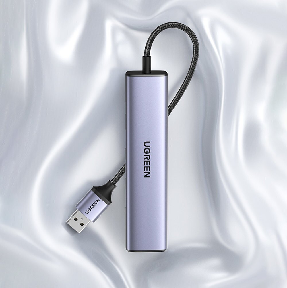 Ugreen multifunctional adapter HUB USB Type C - 3 x USB / Ethernet RJ-45 / USB Type C PD gray (CM475) cena un informācija | Adapteri un USB centrmezgli | 220.lv