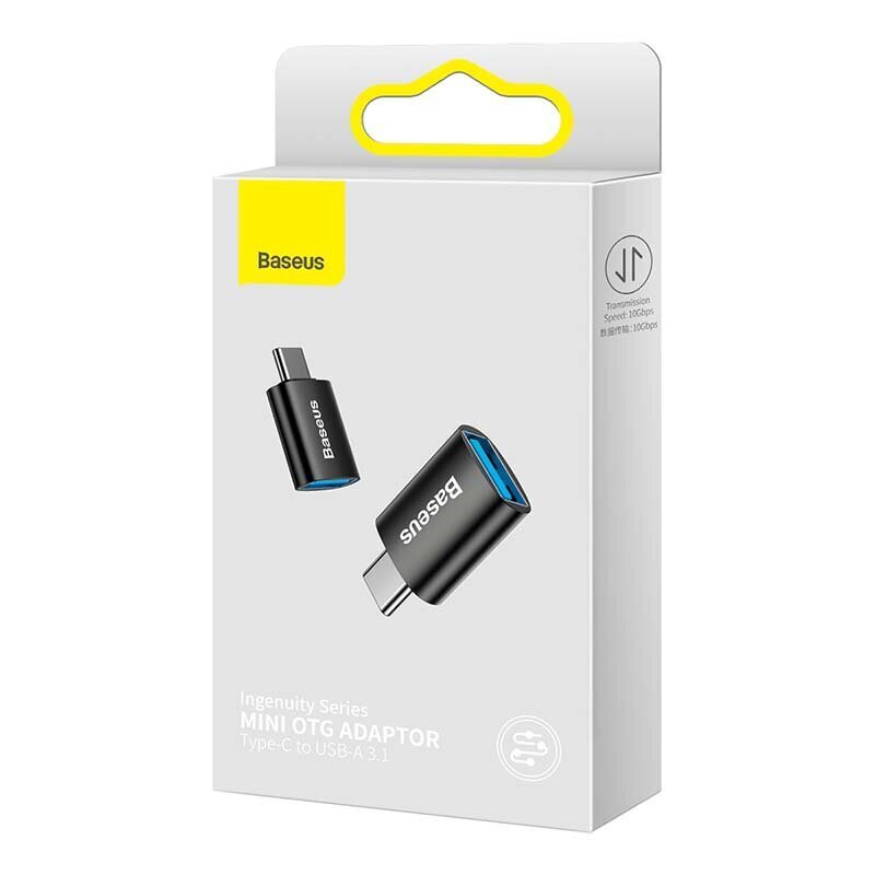 Baseus Ingenuity USB-C to USB-A adapter OTG (Black) cena un informācija | Adapteri un USB centrmezgli | 220.lv