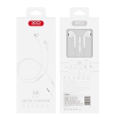 XO wired earphones S8 jack 3,5mm white цена и информация | Наушники | 220.lv