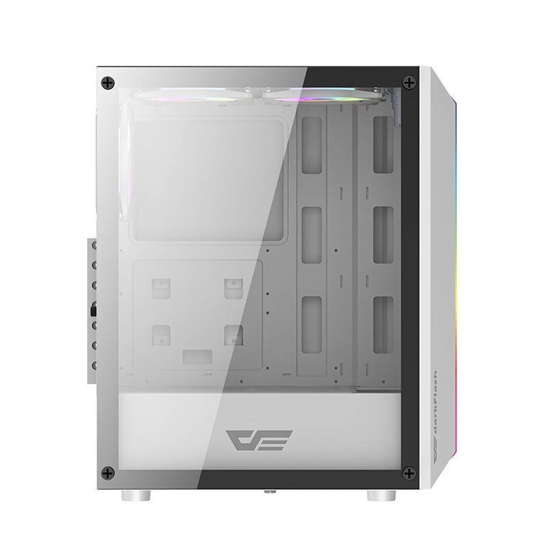 Darkflash DK151 computer case LED with 3 fans (white) цена и информация | Datoru korpusi | 220.lv