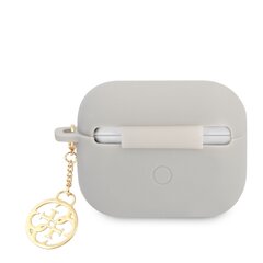 Guess 4G Charms silikona futrālis, paredzēts Airpods Pro, pelēka cena un informācija | Austiņu piederumi | 220.lv