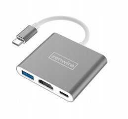 3in1 MHL adapteris HUB USB-C 3.1 HDMI 4K PD adapteris MacBook DEX Zenwire цена и информация | Адаптеры и USB разветвители | 220.lv