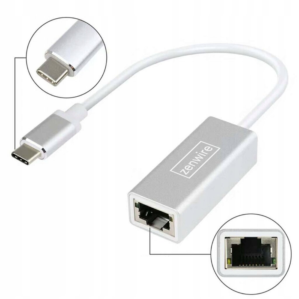 USB-C 3.1 USB-C 3.1 Ethernet RJ45 Gigabitinis 1000 Mbps LAN cena un informācija | Adapteri un USB centrmezgli | 220.lv