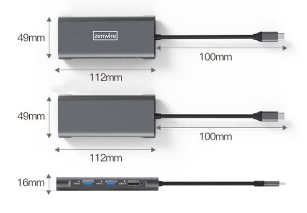 HUB ADAPTERIS USB-C 9W1 HDMI 4K USB 3.0 SD Fast Ethernet RJ45 SD, micro SD, Power Delivery 100W, Macbook Air Pro M1, Samsung DEX cena un informācija | Adapteri un USB centrmezgli | 220.lv