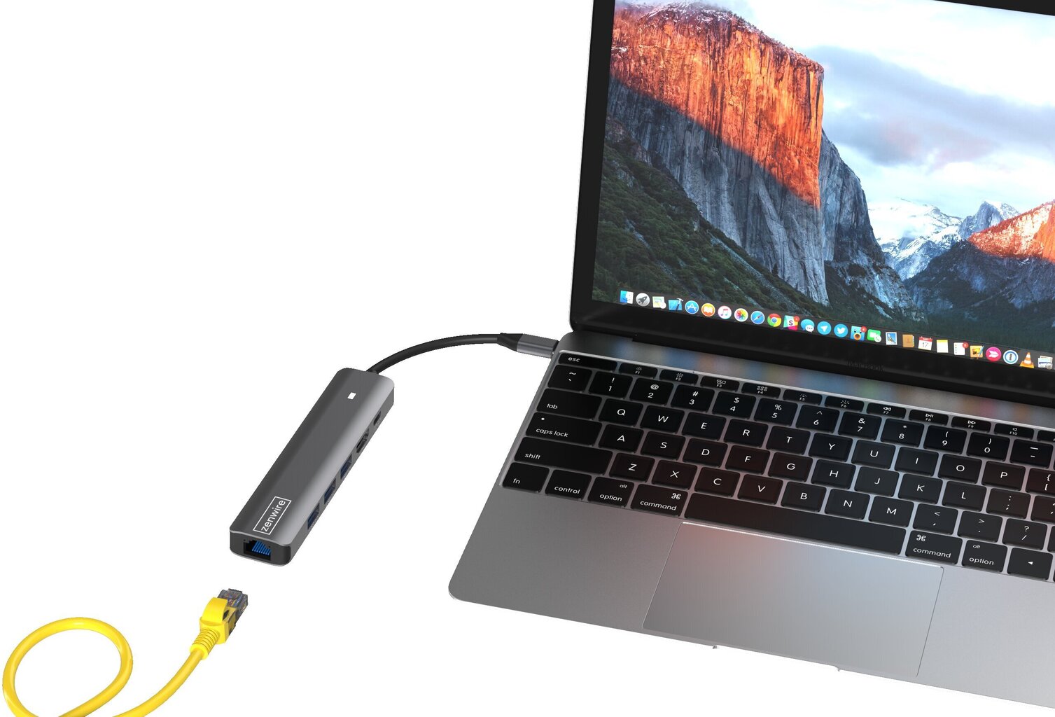 HUB USB-C adapteris 7W1 Zenwire HDMI 4K USB Gigabit Ethernet RJ45 1000 Mbps M1 cena un informācija | Adapteri un USB centrmezgli | 220.lv