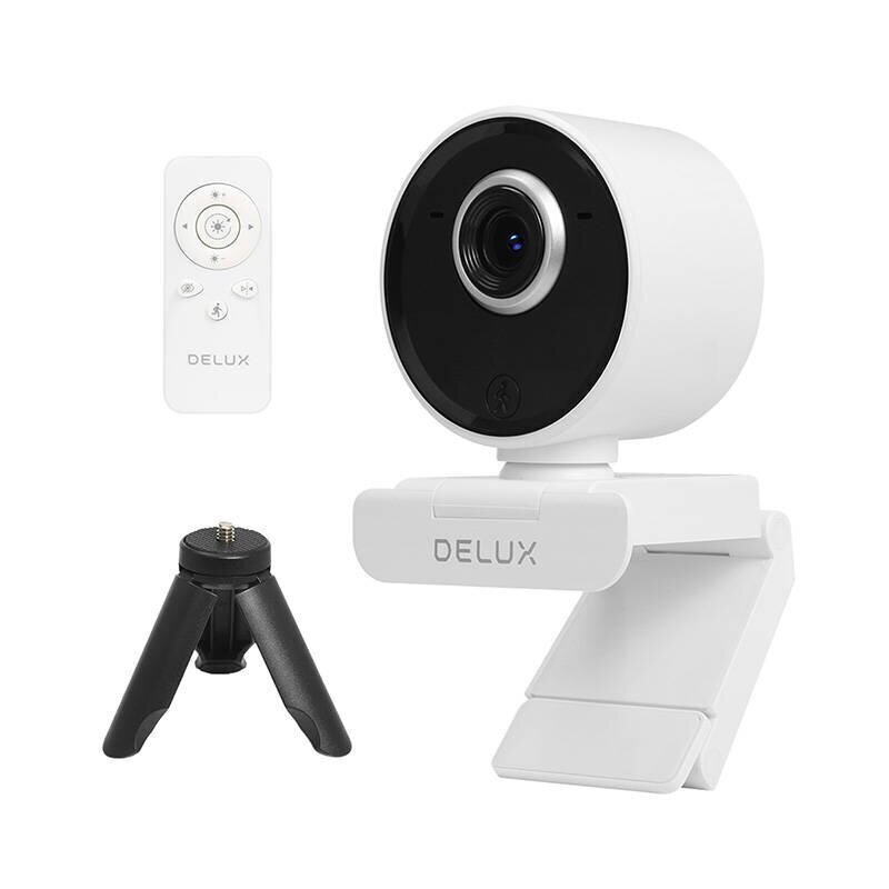 Smart Webcam with Tracking and Built-in Microphone Delux DC07 (White) 2MP 1920x1080p cena un informācija | Datoru (WEB) kameras | 220.lv