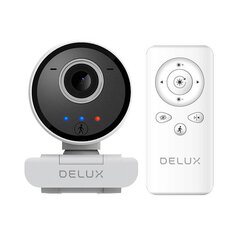 Smart Webcam with Tracking and Built-in Microphone Delux DC07 (White) 2MP 1920x1080p цена и информация | Компьютерные (Веб) камеры | 220.lv