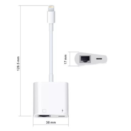 Adapteris Lightning Ethernet Rj45 LAN iPhone iPad iPad cena un informācija | Adapteri un USB centrmezgli | 220.lv