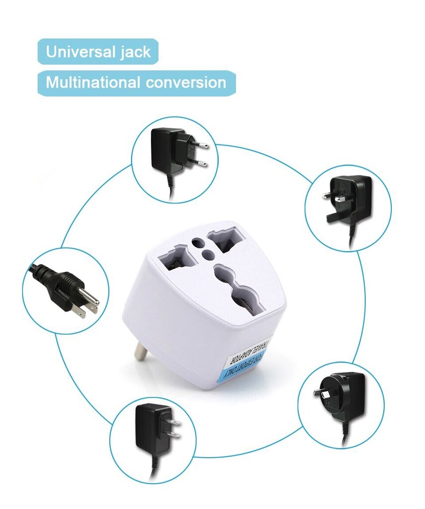Fusion lādētāja adapteris UK / US / AU / CH -> EU (220V) balts cena un informācija | Elektrības slēdži, rozetes | 220.lv