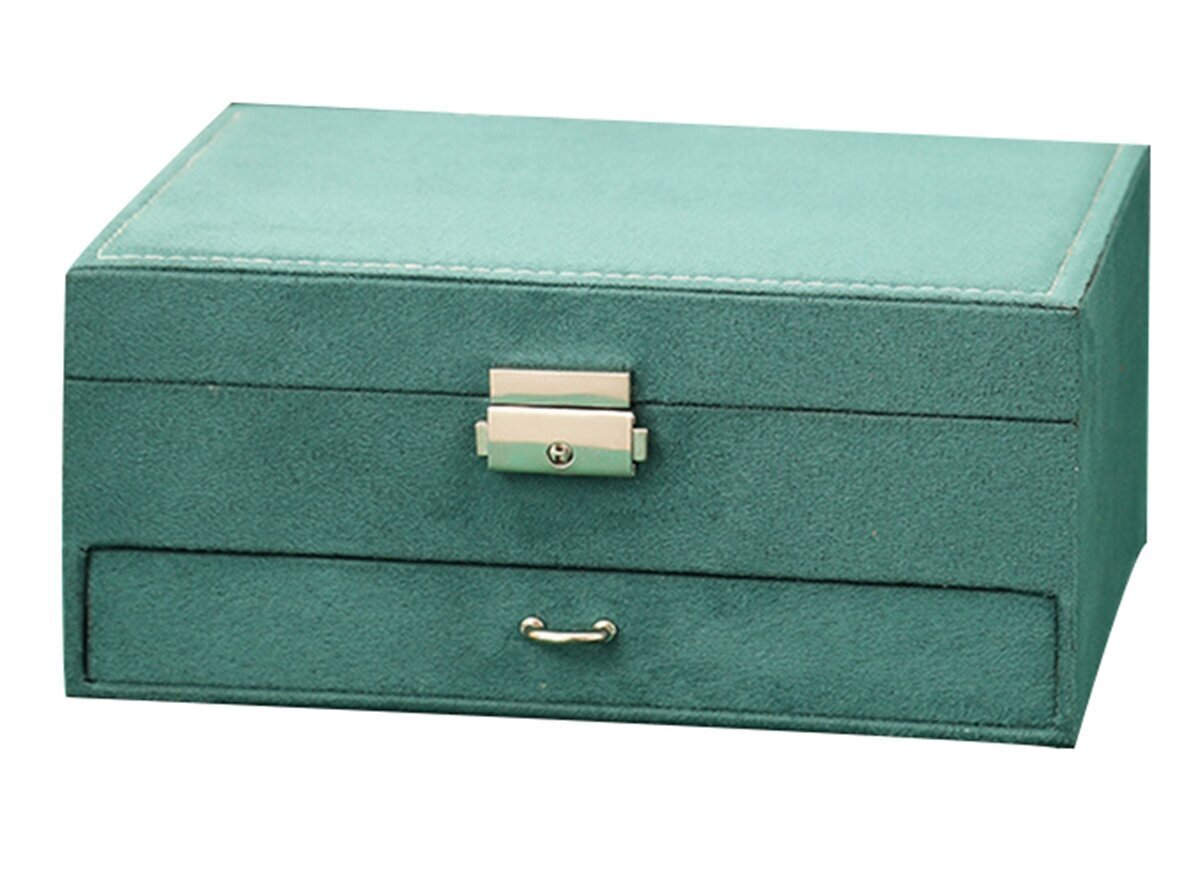 Juvelierizstrādājumu kastīte ar atslēgu Elegance Box, Green cena un informācija | Interjera priekšmeti | 220.lv