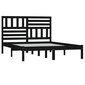 vidaXL gultas rāmis, priedes masīvkoks, melns, 120x190 cm, 4FT cena un informācija | Gultas | 220.lv