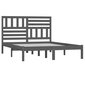 vidaXL gultas rāmis, priedes masīvkoks, pelēks, 150x200 cm, 5FT cena un informācija | Gultas | 220.lv