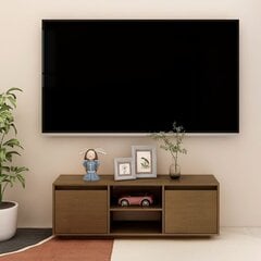 vidaXL TV skapītis, medus brūns, 110x30x40 cm, priedes masīvkoks cena un informācija | TV galdiņi | 220.lv