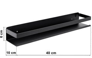 MEGARA 40 cm melns plaukts cena un informācija | Plaukti | 220.lv