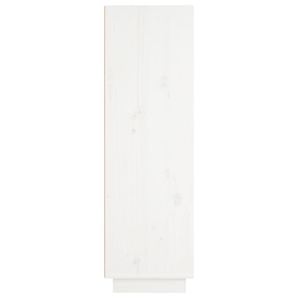 vidaXL augstais skapītis, balts, 37x34x110 cm, priedes masīvkoks cena un informācija | Kumodes | 220.lv