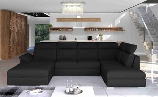 Угловой диван-кровать Evanell-Left-Sawana 14, черный цена и информация | Диваны | 220.lv