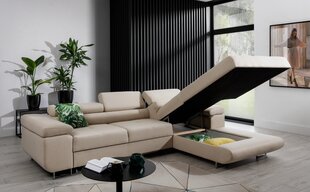 Угловой диван-кровать Armando-Left-Berlin 01 / Soft 11, серый цена и информация | Диваны | 220.lv