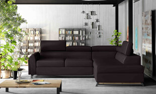 Угловой диван-кровать Cairo-Right-Soft 66, темно-коричневый цена и информация | Диваны | 220.lv