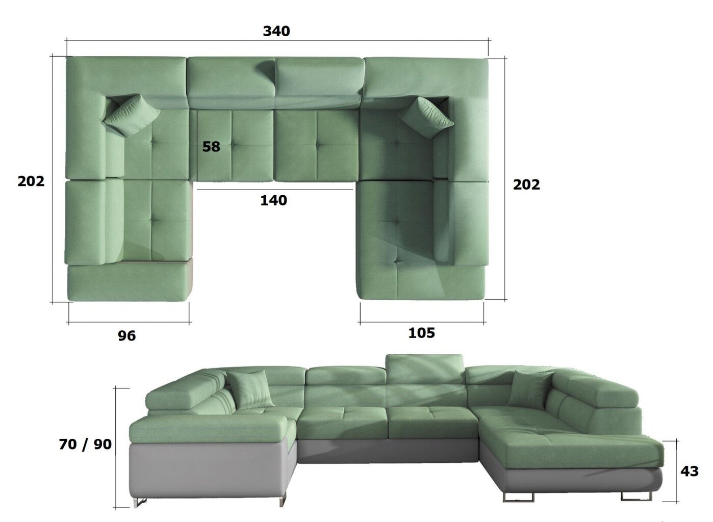 Stūra dīvāngulta Letto-Left-Sawana 14 / Soft 17 balta цена и информация | Dīvāni | 220.lv