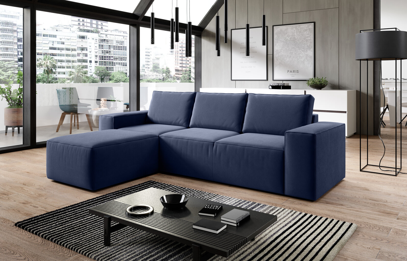 Stūra dīvāns NORE Silla Savoi 40, zils цена и информация | Stūra dīvāni | 220.lv