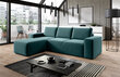 Stūra dīvāns NORE Silla Velvetmat 38, zils cena un informācija | Stūra dīvāni | 220.lv
