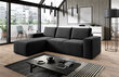 Stūra dīvāns NORE Silla Marte 10, melns цена и информация | Stūra dīvāni | 220.lv
