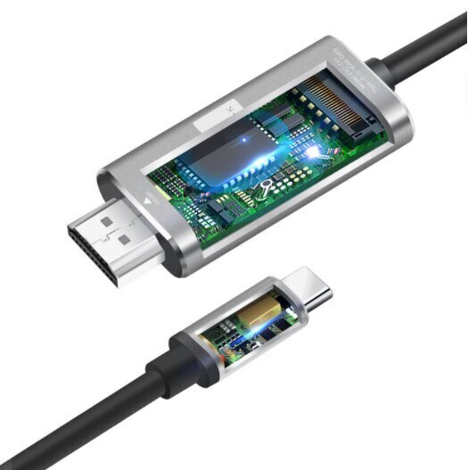 Kabelis ADAPTER USB-C 3.1 tipa C HDMI 4K 60 Hz MHL 2m cena un informācija | Adapteri un USB centrmezgli | 220.lv