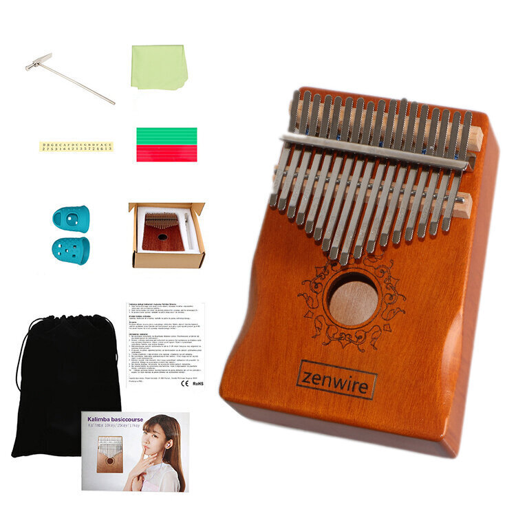 Kalimba, koka klavieres Brown Zenwire K-01 цена и информация | Perkusijas | 220.lv