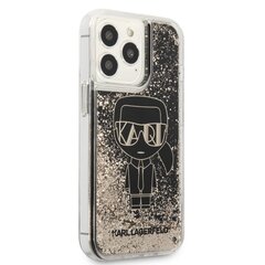 Karl Lagerfeld Liquid Glitter Gatsby maciņš, piemērots iPhone 13 Pro, melns cena un informācija | Telefonu vāciņi, maciņi | 220.lv