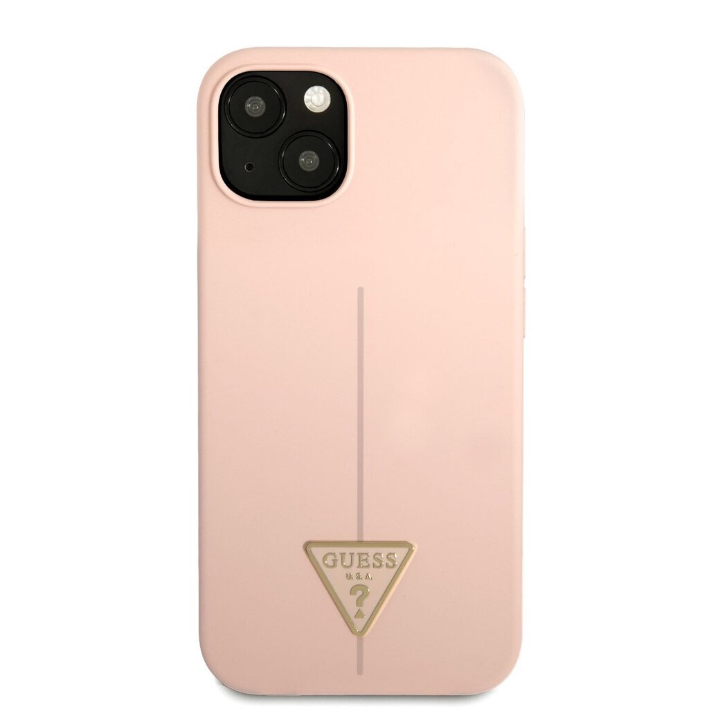 Guess Silicone Line Triangle maciņš, piemērots iPhone 13 mini, rozā cena un informācija | Telefonu vāciņi, maciņi | 220.lv
