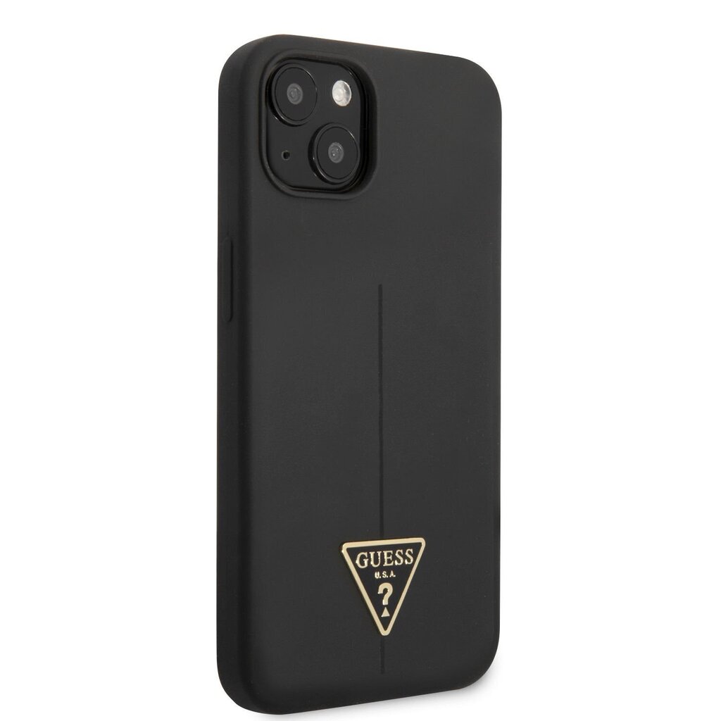 Guess Silicone Line Triangle maciņš, piemērots iPhone 13 mini, melns cena un informācija | Telefonu vāciņi, maciņi | 220.lv