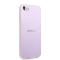 Guess PU Leather Saffiano Case for iPhone 7/8/SE2020/SE2022 Purple cena un informācija | Telefonu vāciņi, maciņi | 220.lv