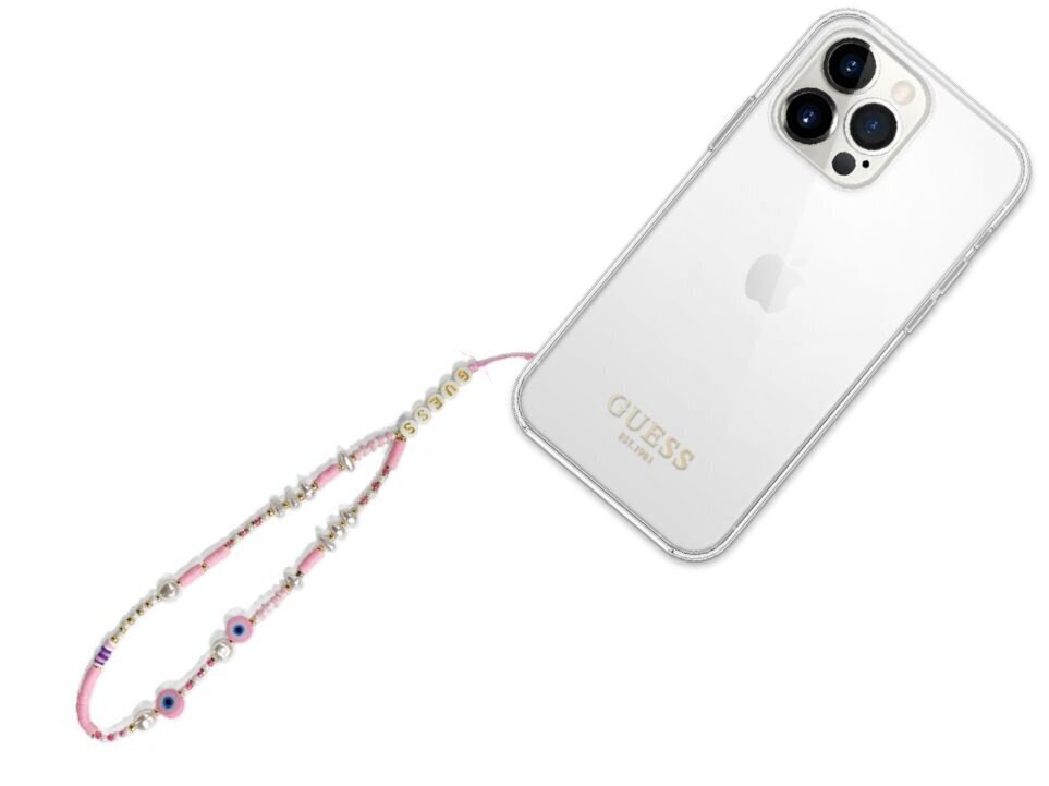 Guess Phone Strap Beads Shell Pink cena un informācija | Auto turētāji | 220.lv
