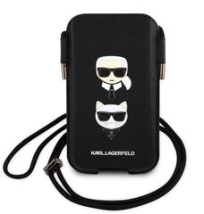 Karl Lagerfeld Choupette Head Saffiano PU Pouch S/M Black цена и информация | Чехлы для телефонов | 220.lv