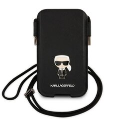 -Чехол Karl Lagerfeld Choupette Head Saffiano PU Pouch S/M Black цена и информация | Чехлы для телефонов | 220.lv