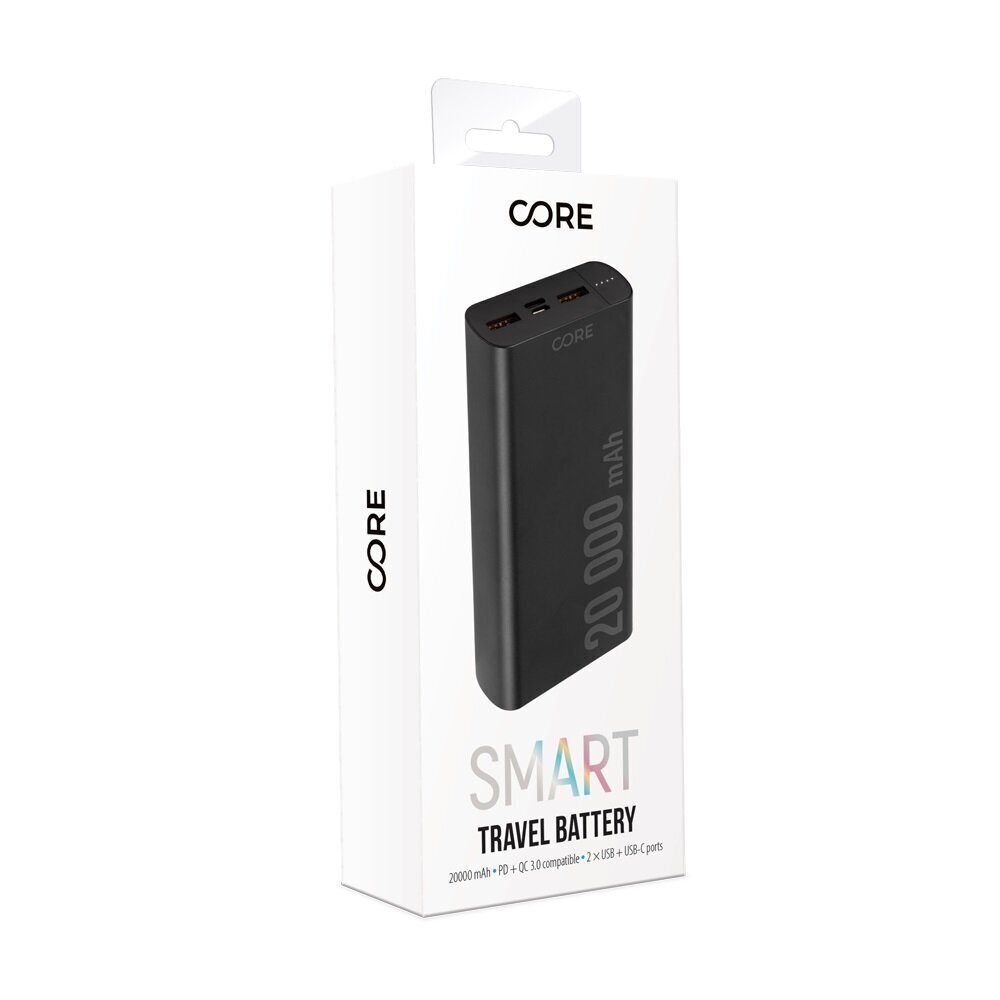 Forever Core power bank SPF-02 PD + QC 20000 mAh 18W black cena un informācija | Lādētāji-akumulatori (Power bank) | 220.lv