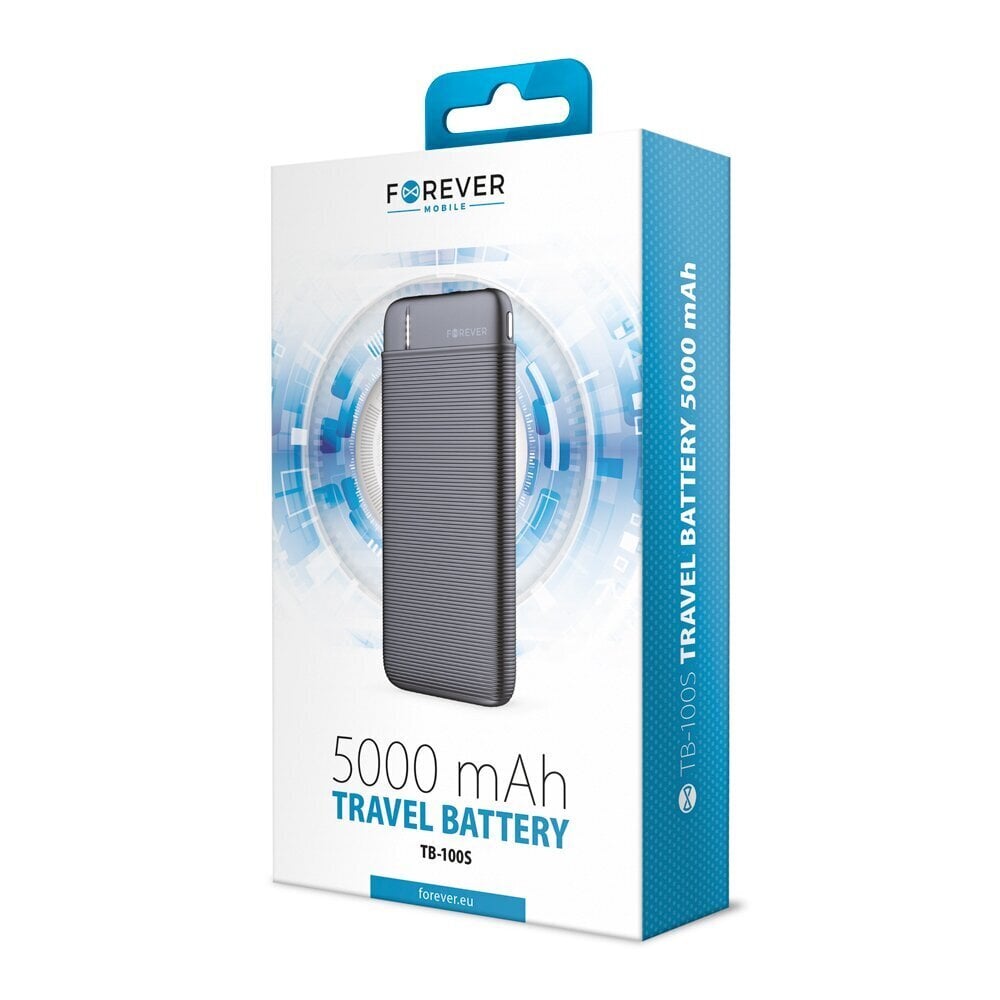 Forever power bank TB-100S 5000 mAh black цена и информация | Lādētāji-akumulatori (Power bank) | 220.lv