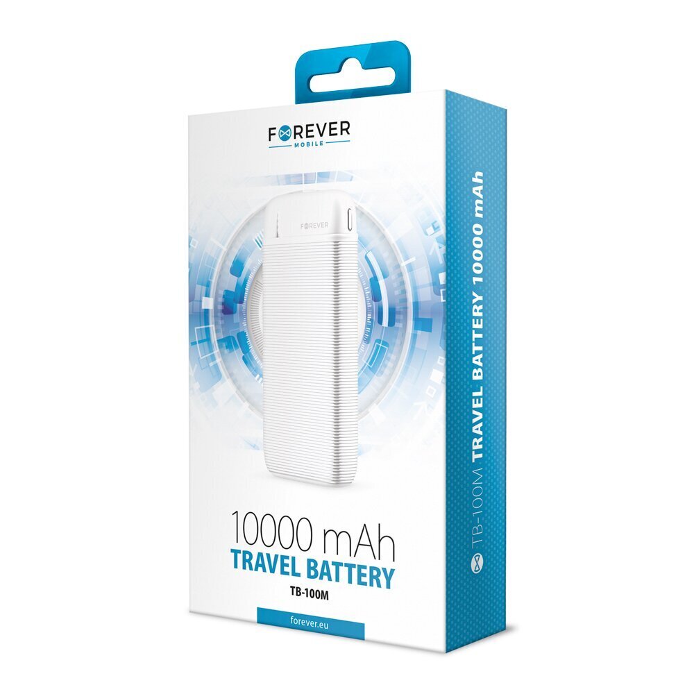 Forever power bank TB-100M 10000 mAh white cena un informācija | Lādētāji-akumulatori (Power bank) | 220.lv