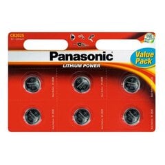 Panasonic lithium battery CR2025 - 6 pcs blister cena un informācija | Baterijas | 220.lv