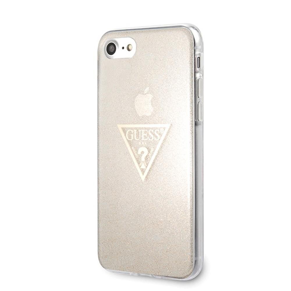 Guess case for iPhone 7 / 8 GUHCI8SGTLGO gold hard case Glitter Triangle цена и информация | Telefonu vāciņi, maciņi | 220.lv