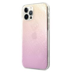 Guess case for iPhone 12 / 12 Pro 6,1" GUHCP12M3D4GGPG pink hard case 3D Raised 4G Gradient cena un informācija | Telefonu vāciņi, maciņi | 220.lv
