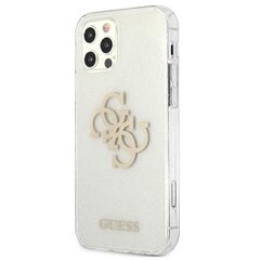Guess case for iPhone 12 Pro Max 6,7" GUHCP12LPCUGL4GTR transparent hard case Glitter 4G Big Logo cena un informācija | Telefonu vāciņi, maciņi | 220.lv
