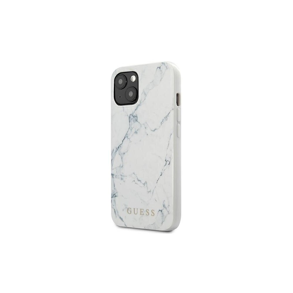 Guess case for iPhone 13 Mini 5,4'' GUHCP13SPCUMAWH white hard case Marble cena un informācija | Telefonu vāciņi, maciņi | 220.lv