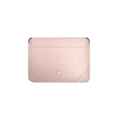 Guess sleeve GUCS16PSATLP 16” pink Saffiano Triangle cena un informācija | Somas portatīvajiem datoriem | 220.lv